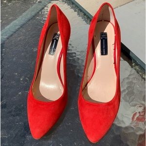 Inc. Red Suede Shoes Sz 9